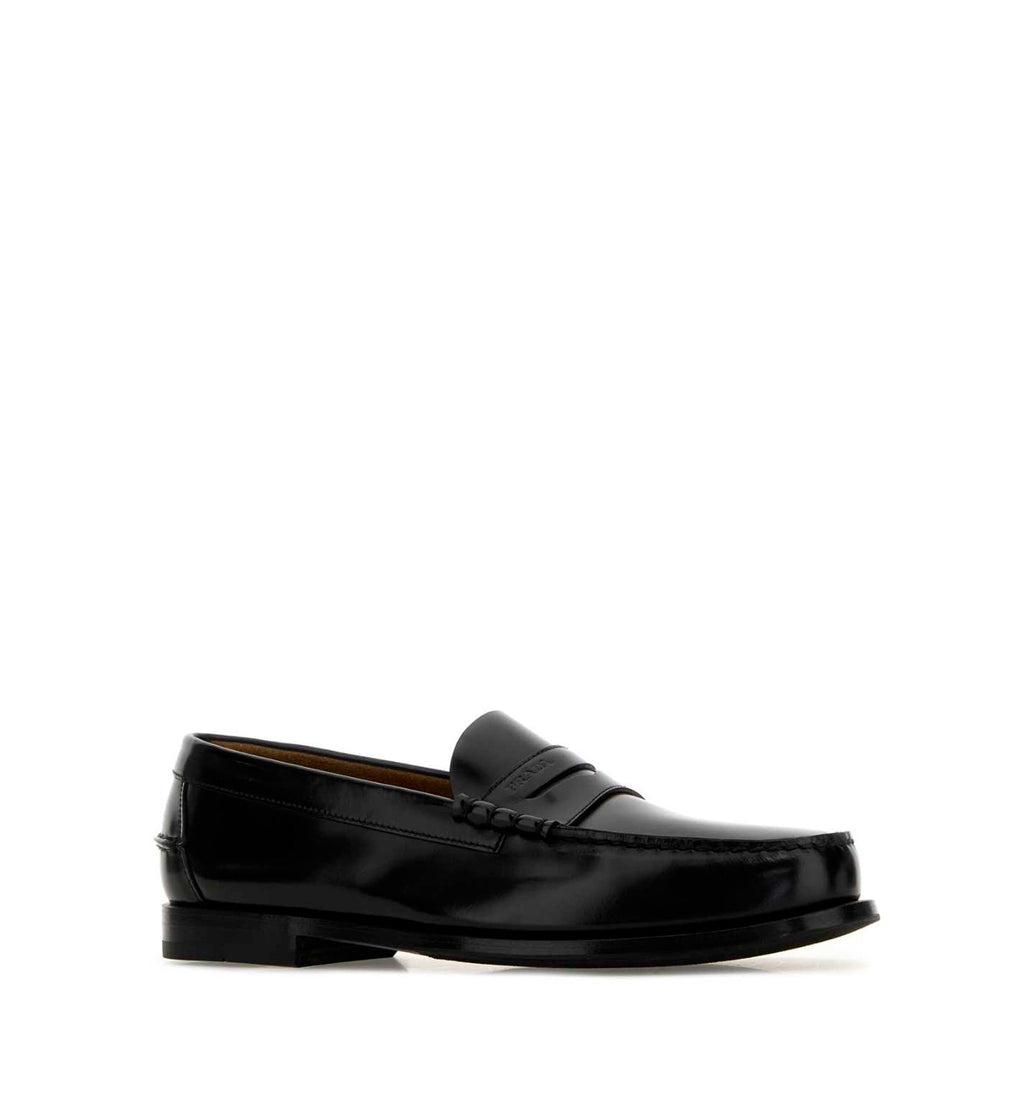 Brushed leather loafers