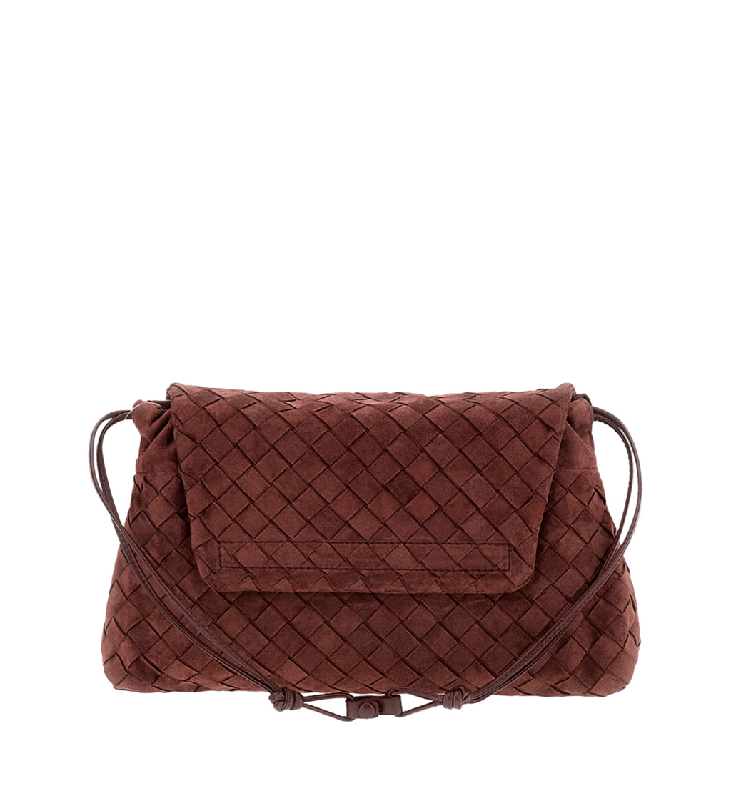 Suede Giorno crossbody bag with Intrecciato motif
