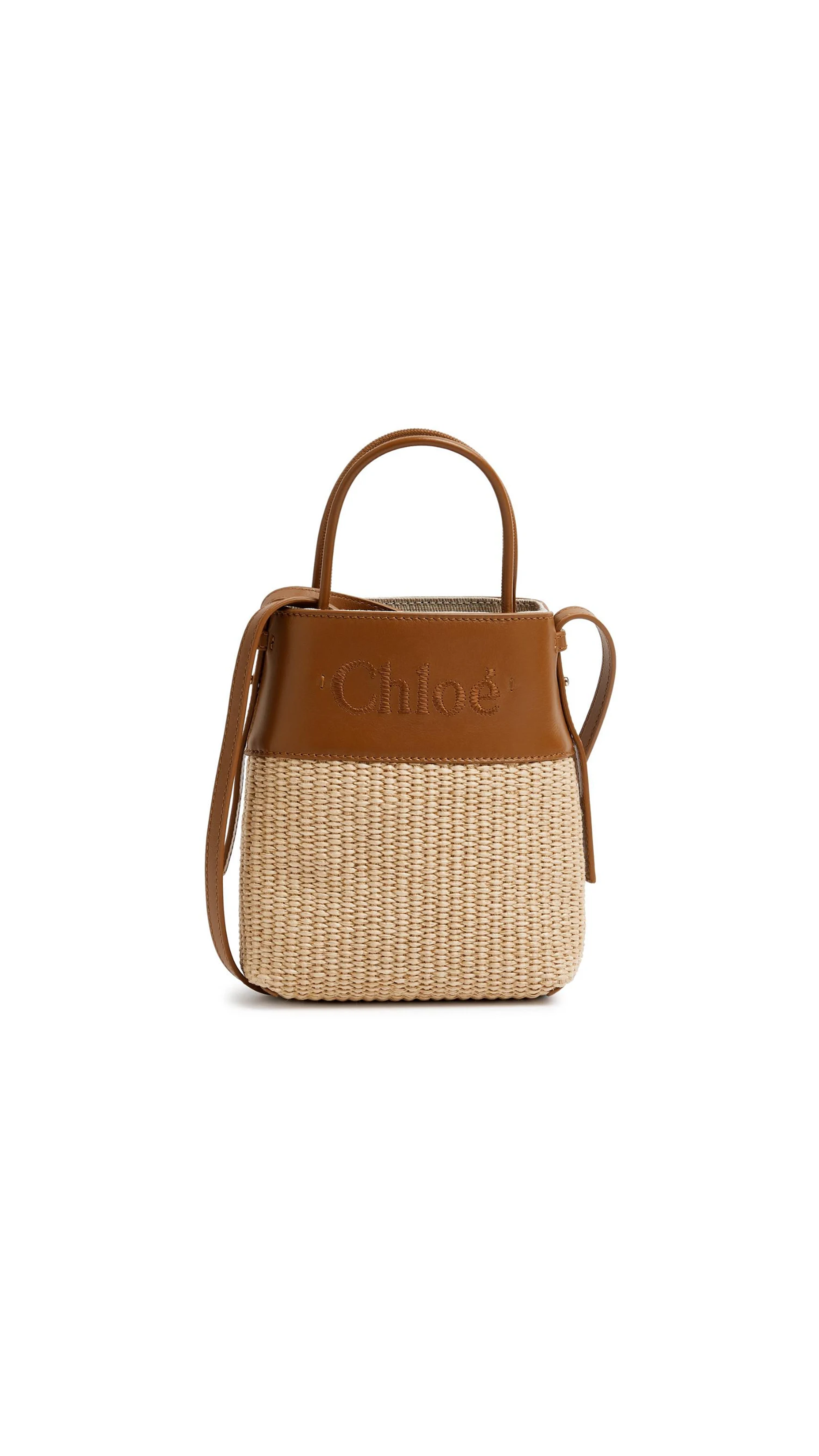 Mini Bucket In Raffia - Natural/Brown