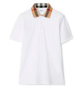 Check Collar Cotton Polo Shirt