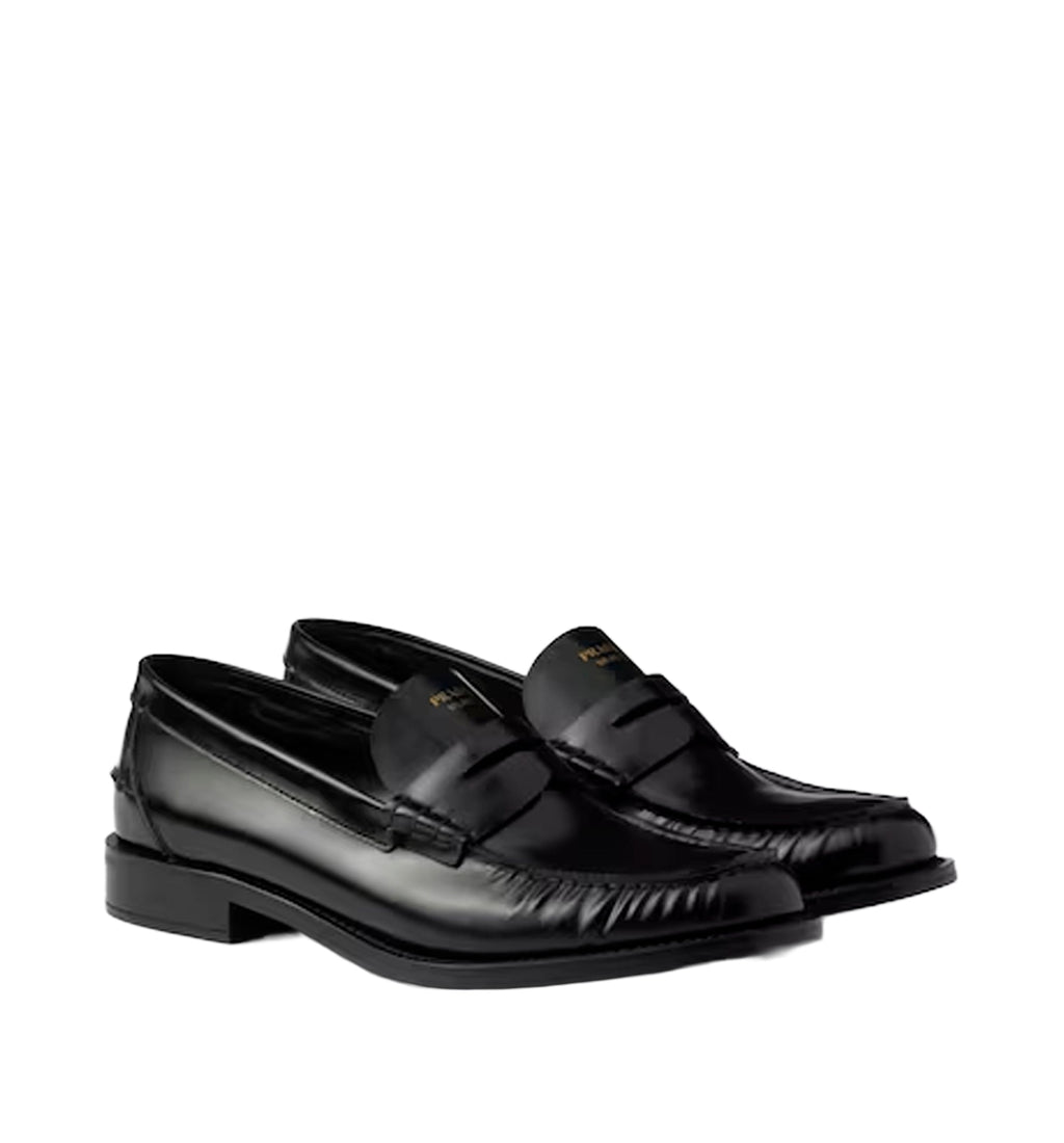 Brushed leather loafers