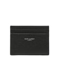 Saint Laurent Paris Credit Card Case In Grain De Poudre Leather