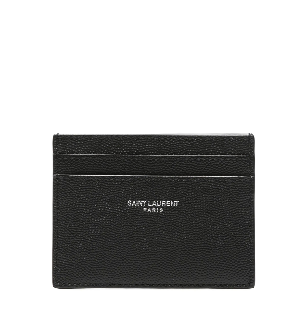Saint Laurent Paris Credit Card Case In Grain De Poudre Leather