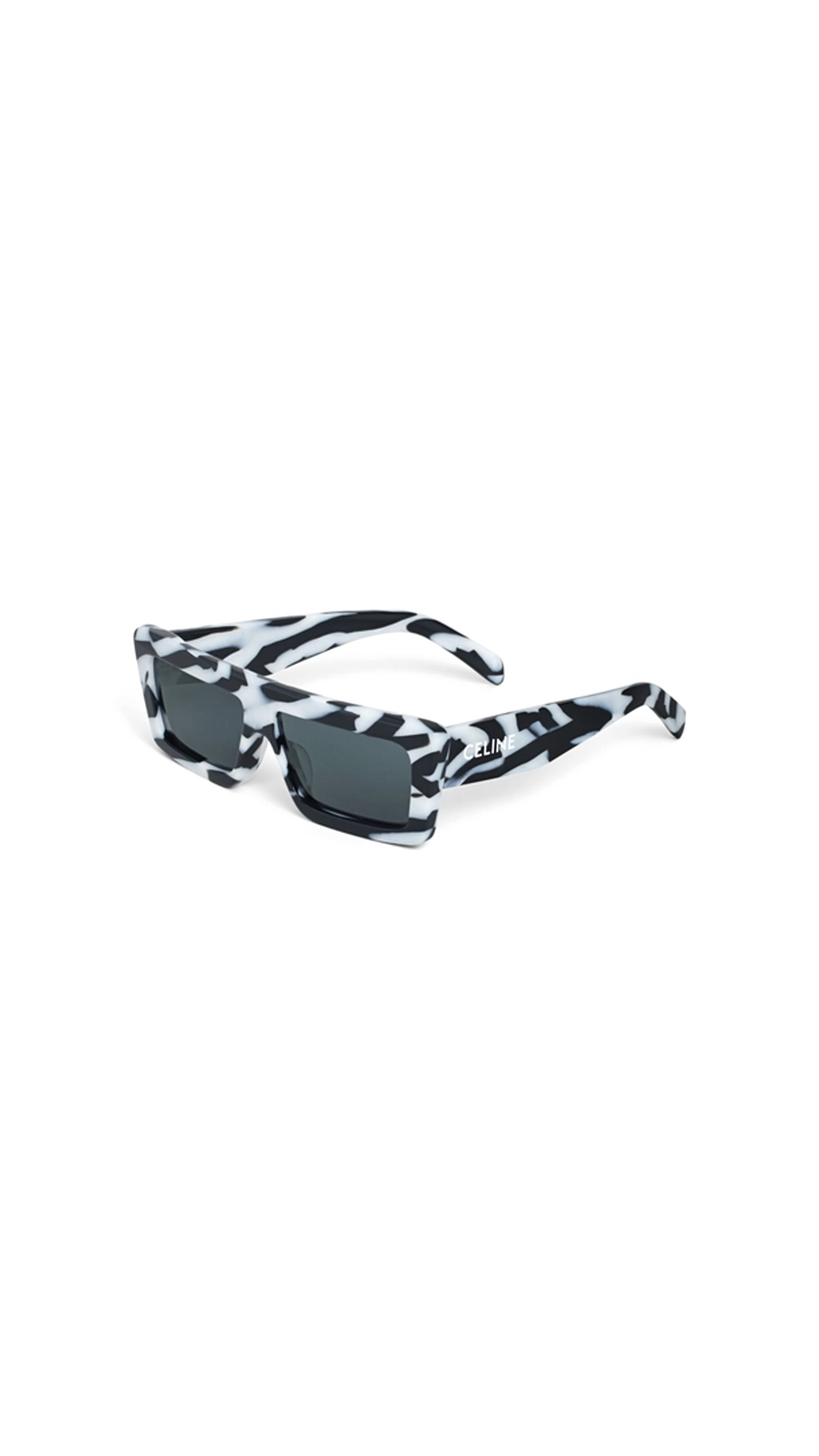 Celine Monochroms 02 Sunglasses In Acetate Zebra - Black/White