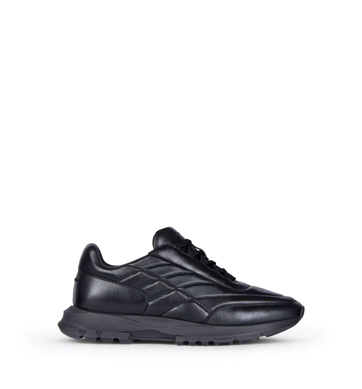 Trainers sneakers in shiny padded leather