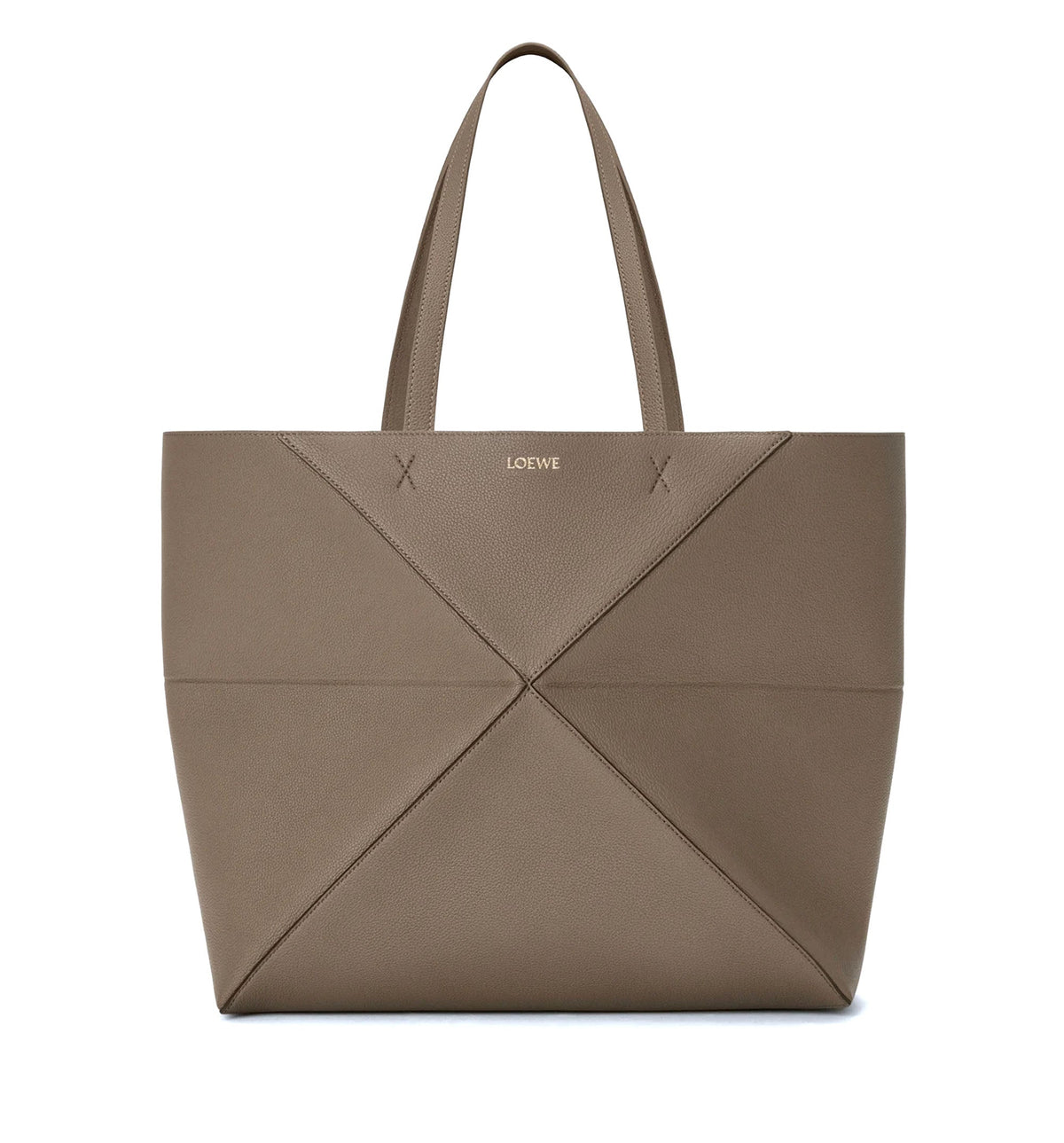 Large horizontal Puzzle Fold tote in soft grained calfskin