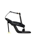 Boudoir bicolor heeled thongs in nappa leather