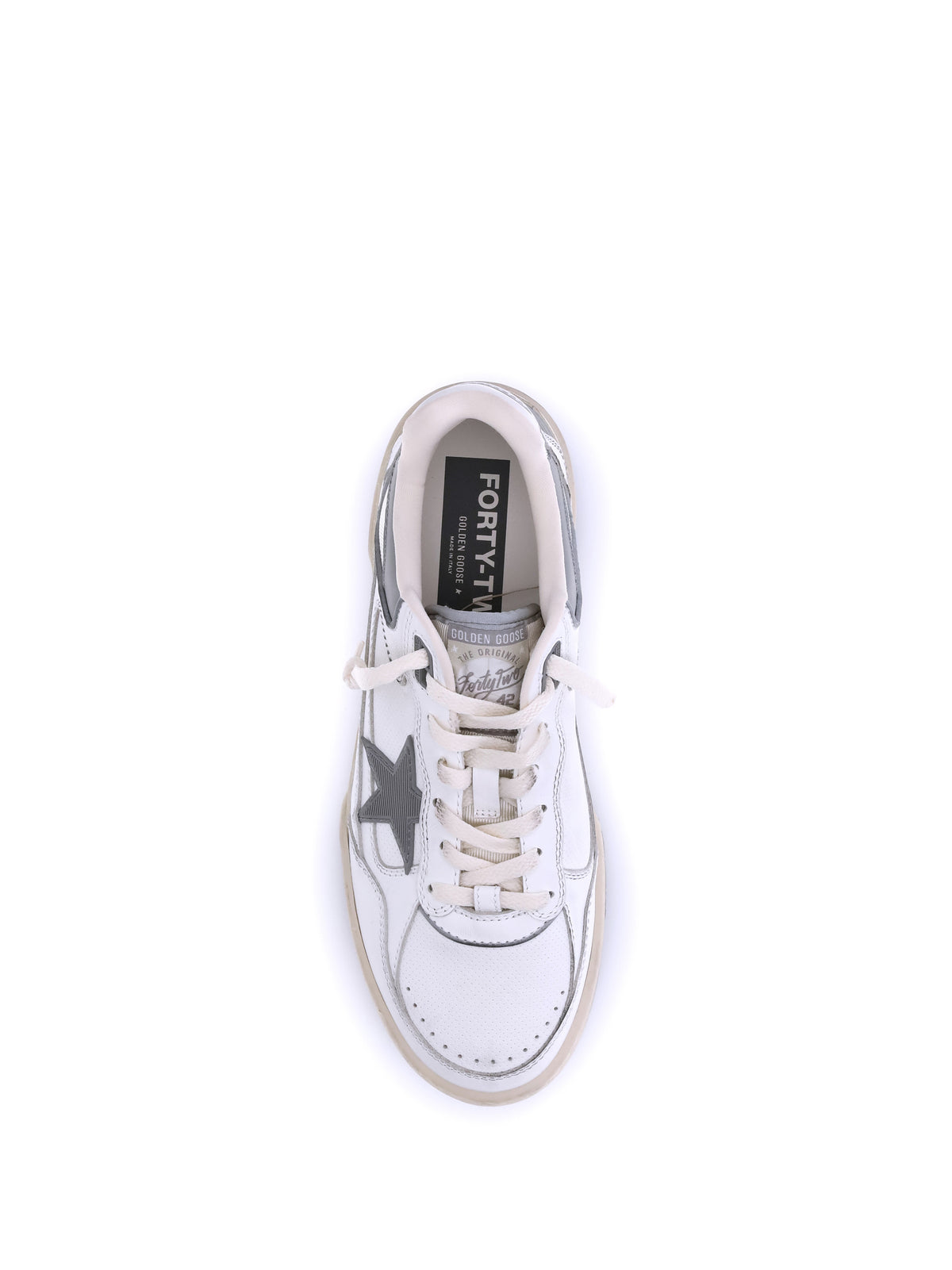 Forty2 With Grey Star And White Leather Heel Tab