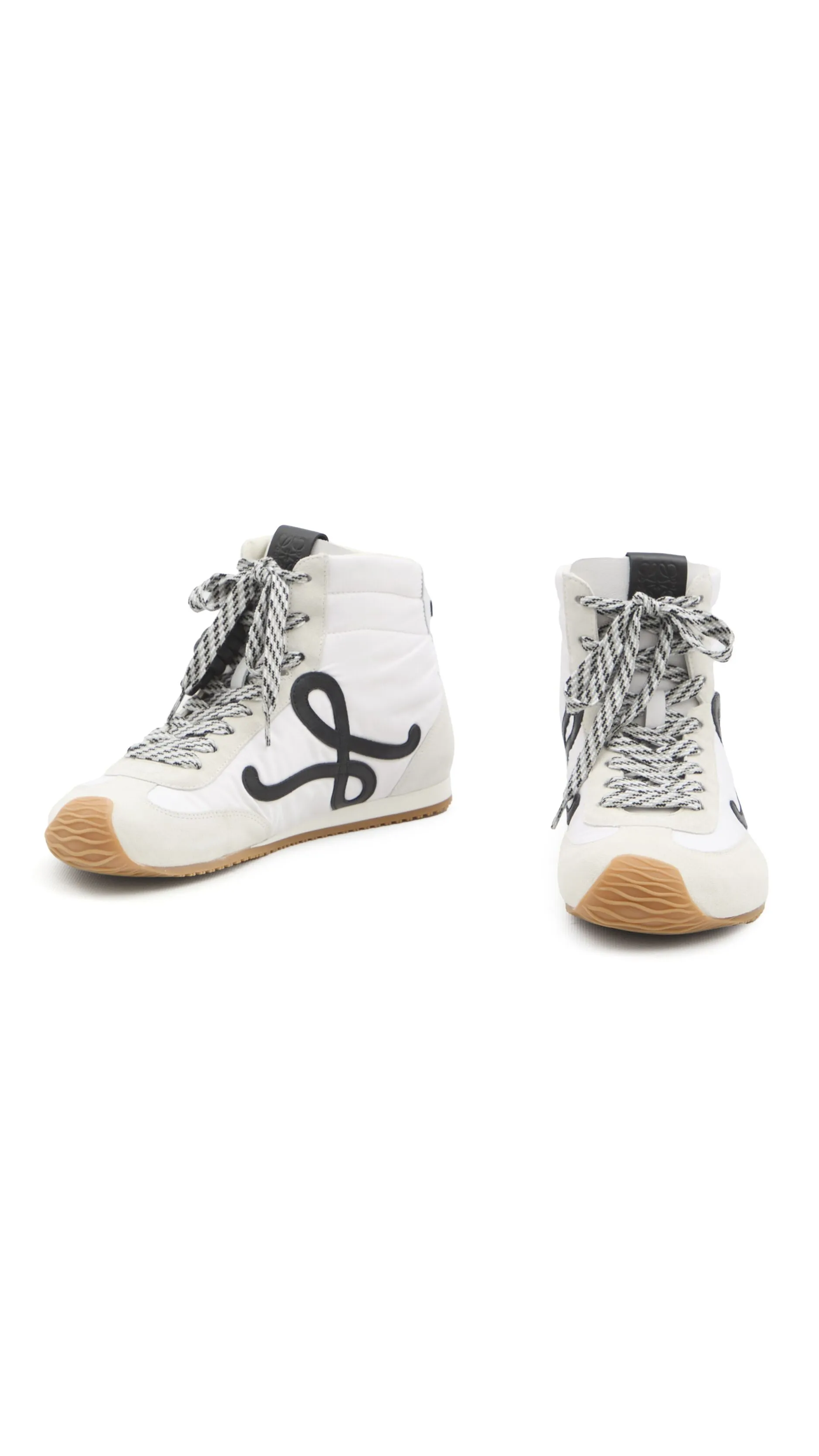 Ballet Runner 2.0 High-top in Nylon and Calfskin - White/Black