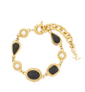 Cabochon bracelet in enamel, resin, and metal
