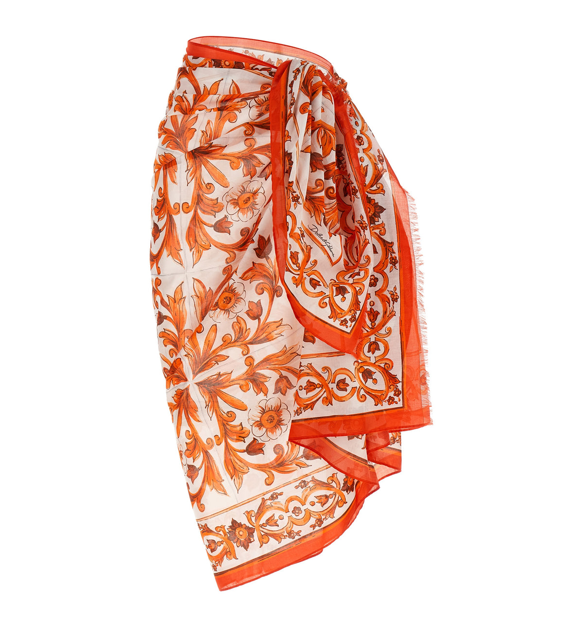 Majolica-print batiste sarong