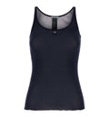 Ribbed knit silk tank top