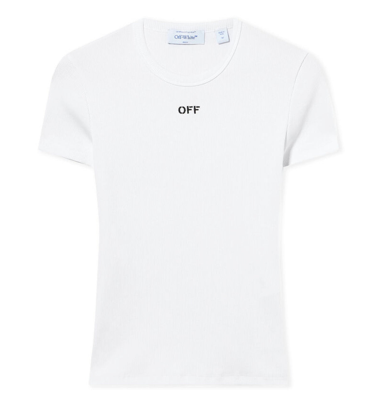 Off Stamp Ribbed Basic T-Shirt