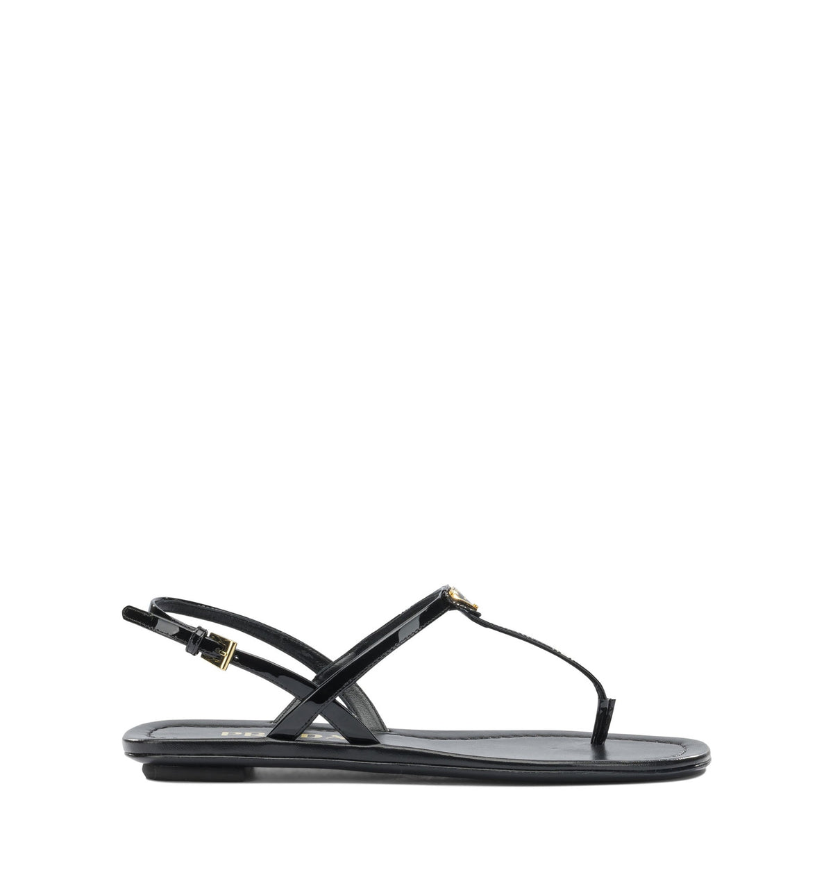 Patent leather thong sandals