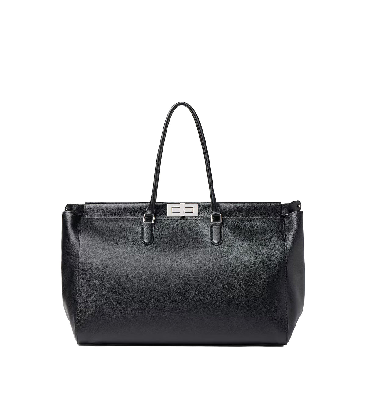 Peekaboo Tote Large Black Leather and Nappa Leather FF Bag