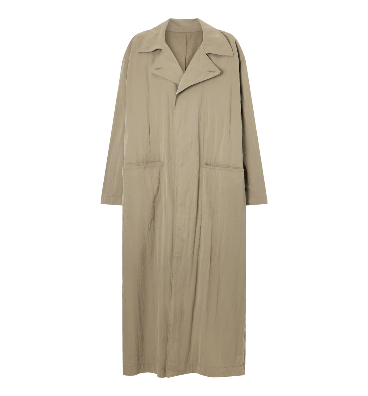 Washed matte nylon trench coat
