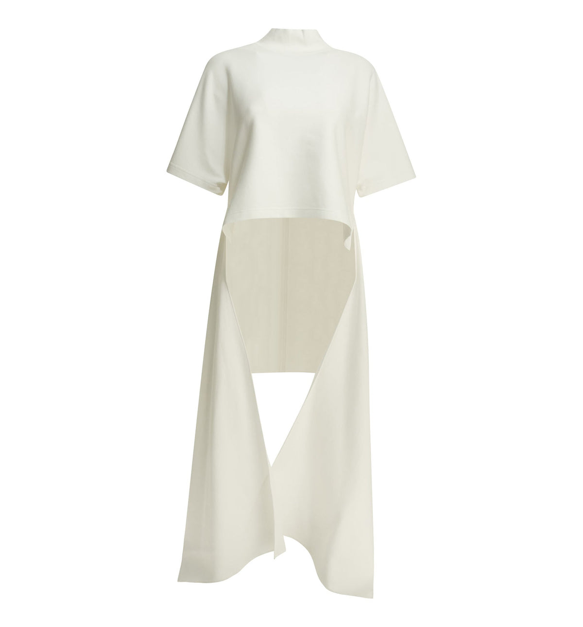 Asymmetrical mock neck T-shirt