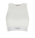 Cropped Tank Top In Cotton With Givenchy Band