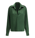 Stretch Silk Satin Polo With Tonal TF Embroidered Logo