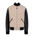 Cotton Jacket With Leather Sleeves