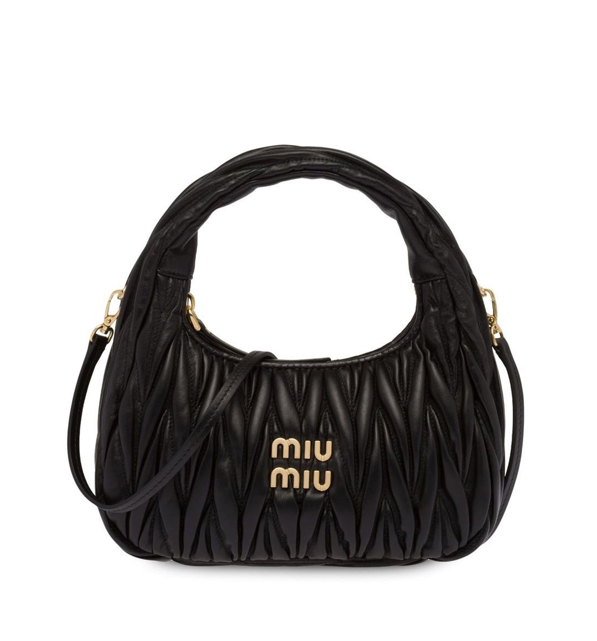 Wander matelassé nappa leather hobo bag
