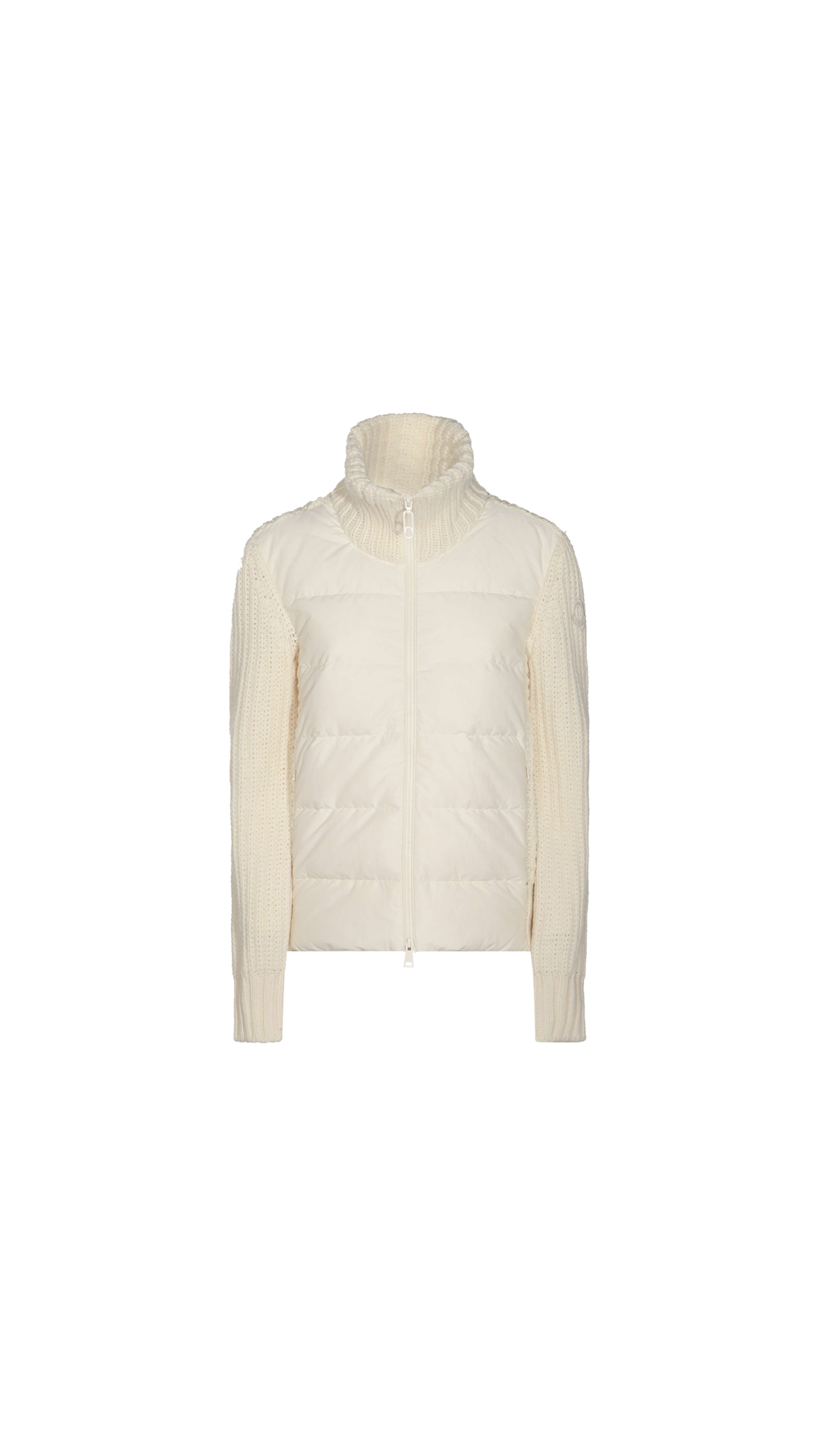 Padded Wool & Cashmere Zip-Up Cardigan - White