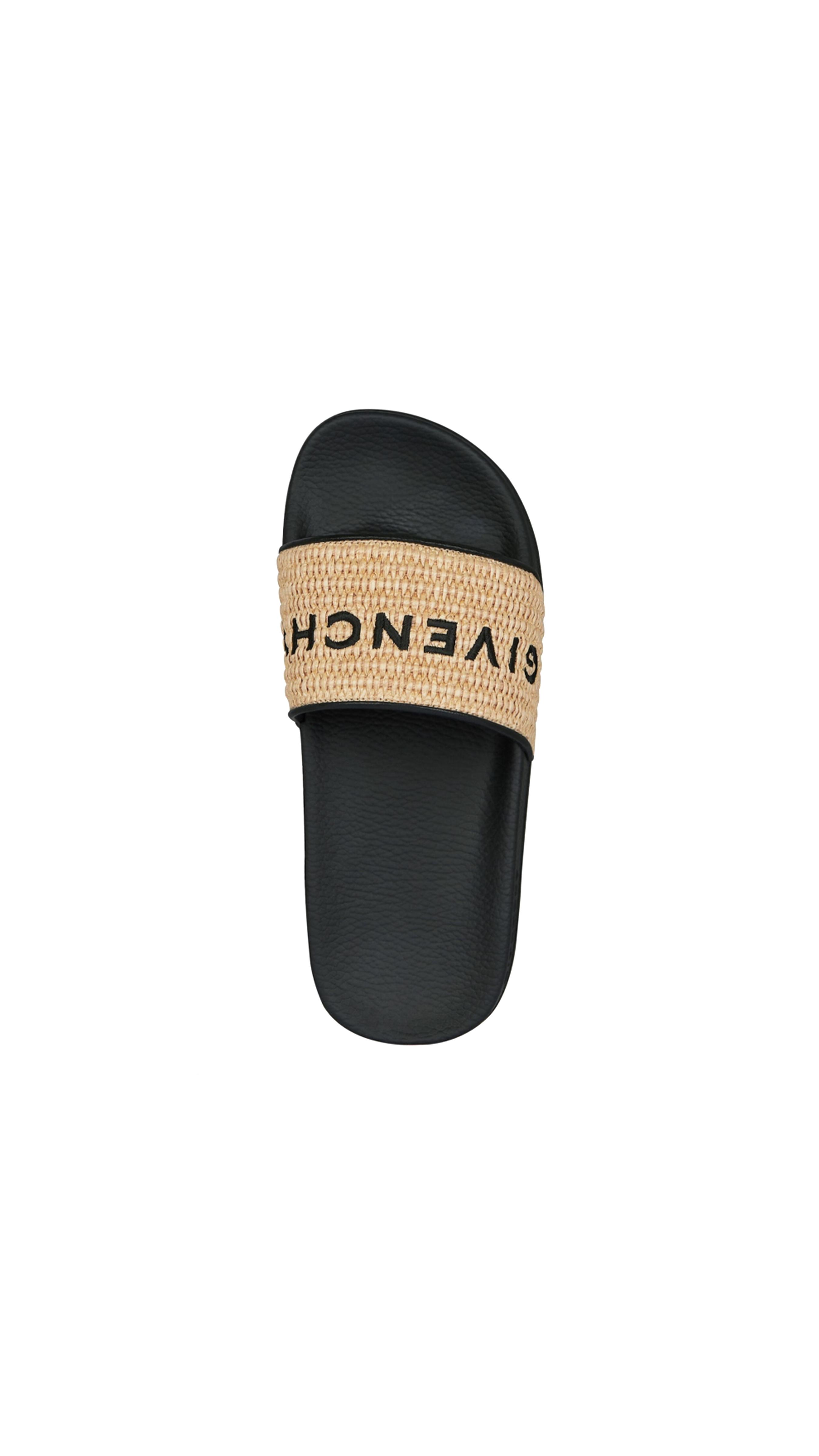 Slide Flat Sandals - Black/Natural