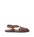 Leather and cord sandals