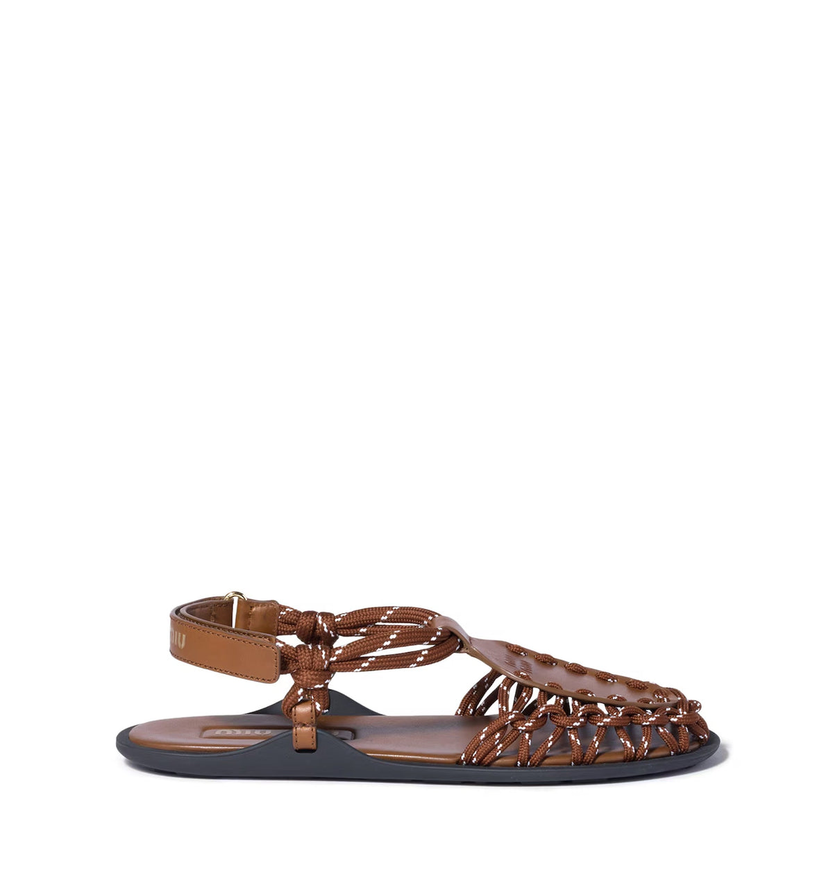 Leather and cord sandals