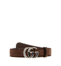 Suede GG Marmont Belt with Monogram Buckle