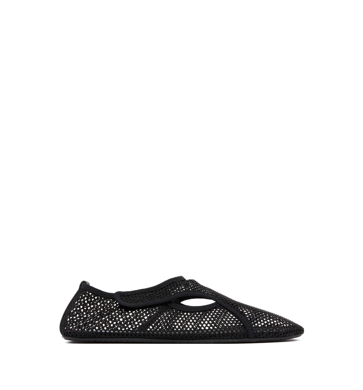 Black Mesh Slippers