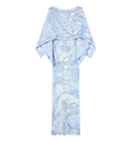 Orchidee and Soleil Print Silk Dress with Cape