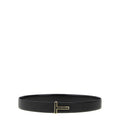 Logo buckle reversible belt