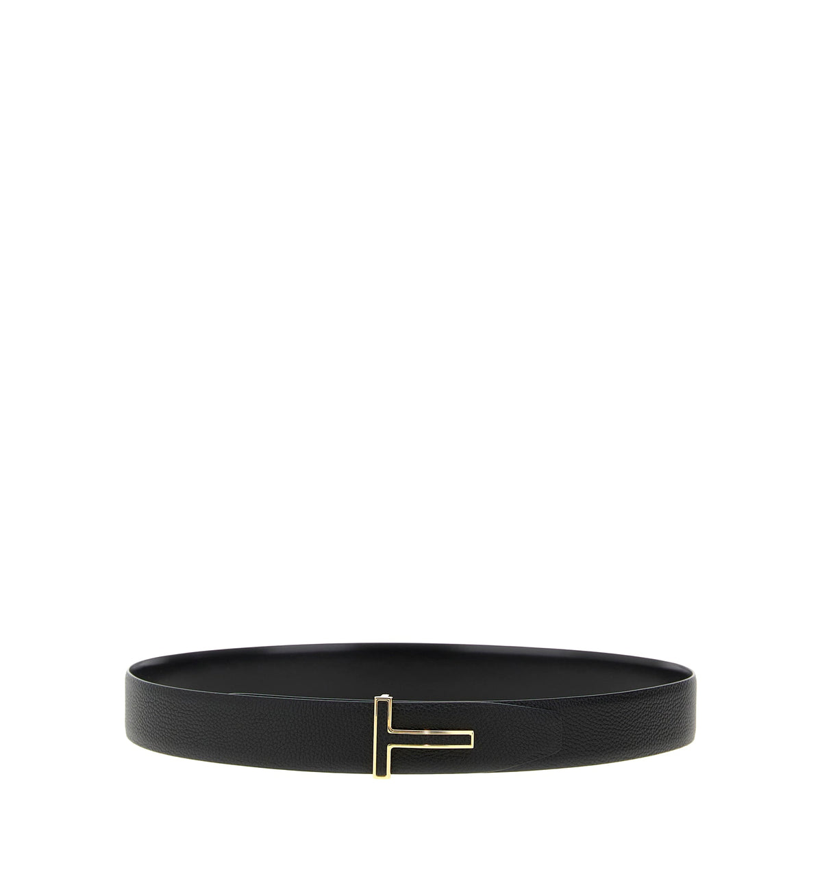 Logo buckle reversible belt