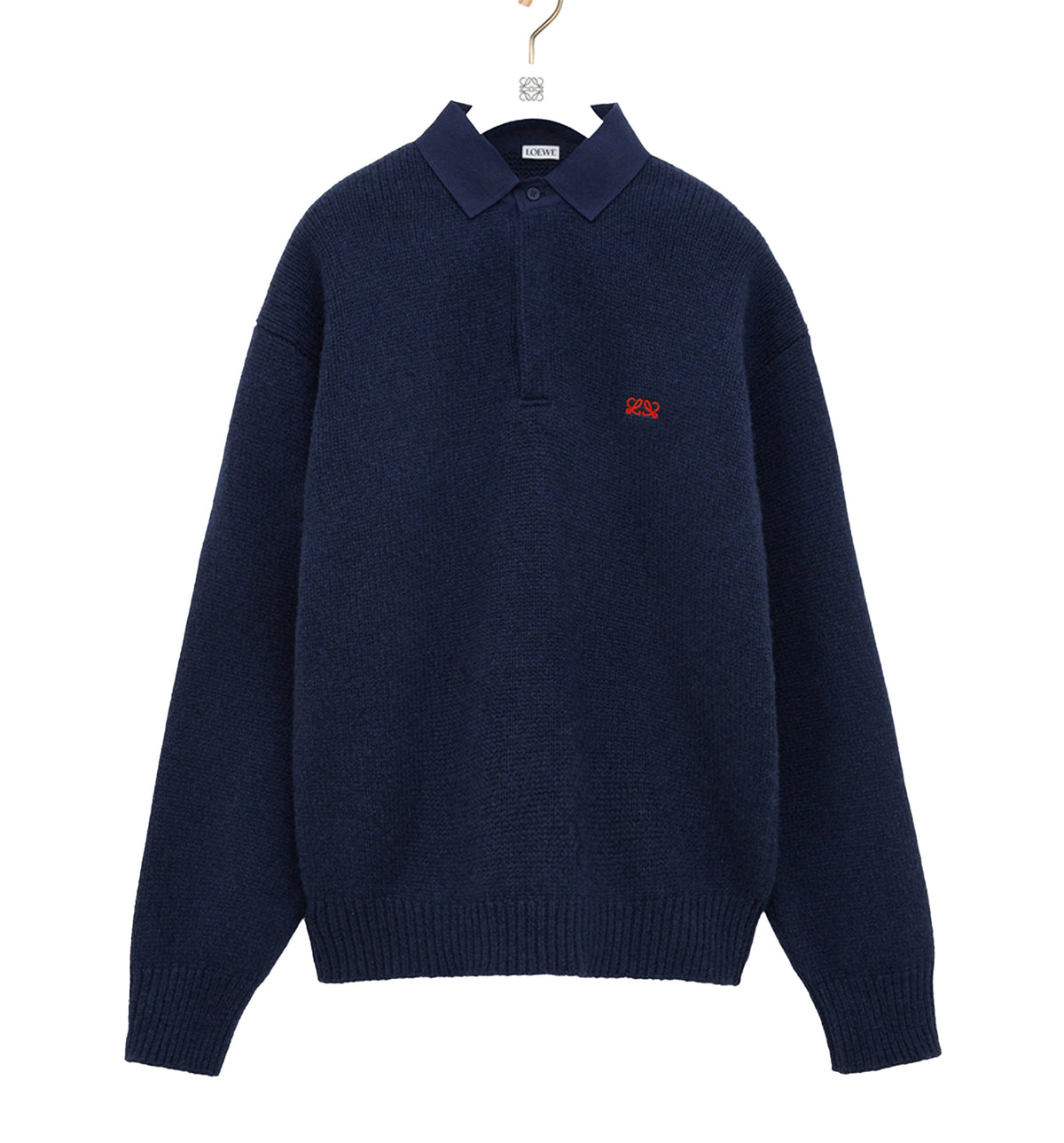 Polo sweater in wool