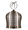 Top In Cotton Blend With Halterneck