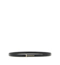 Crocodile-Effect Leather T Icon Belt