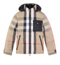 Checked Hooded Puffer Jacket