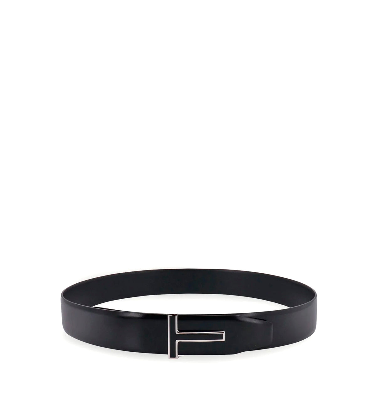 Smooth Leather Enamel Buckle T Belt