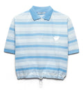 Embroidered Striped Piqué Polo Shirt