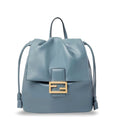 Leather backpack with metal FF logo detail