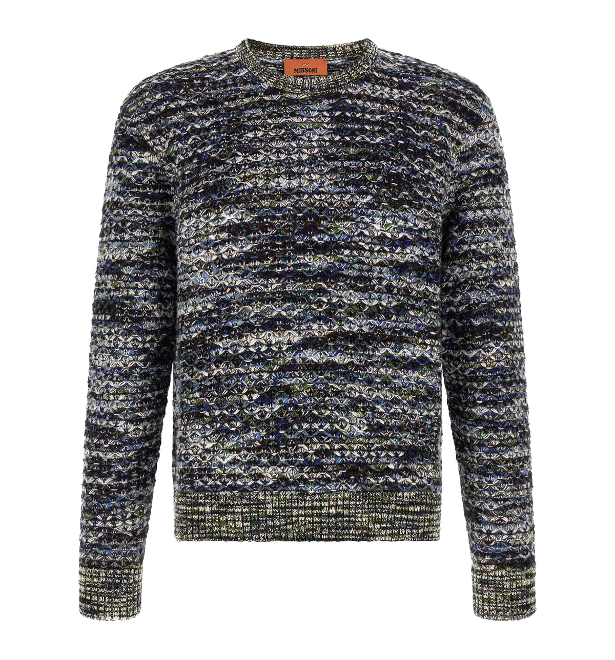 Wool and viscose pullover with 3D texture