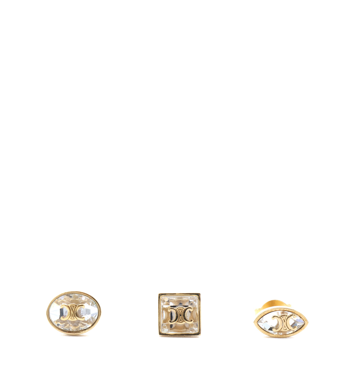 Triomphe Glint Studs In Strass And Brass