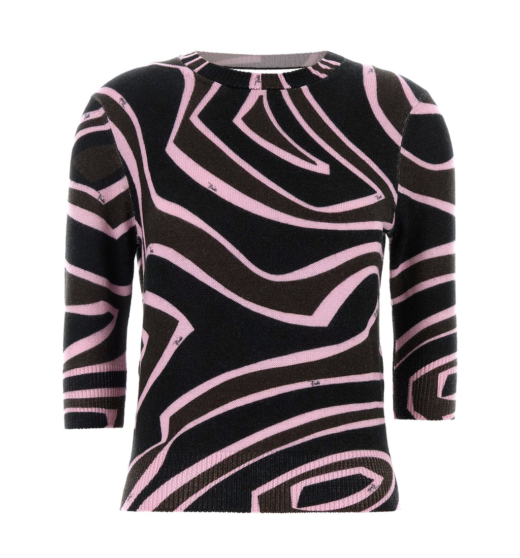 Printed Wool Blend Sweater