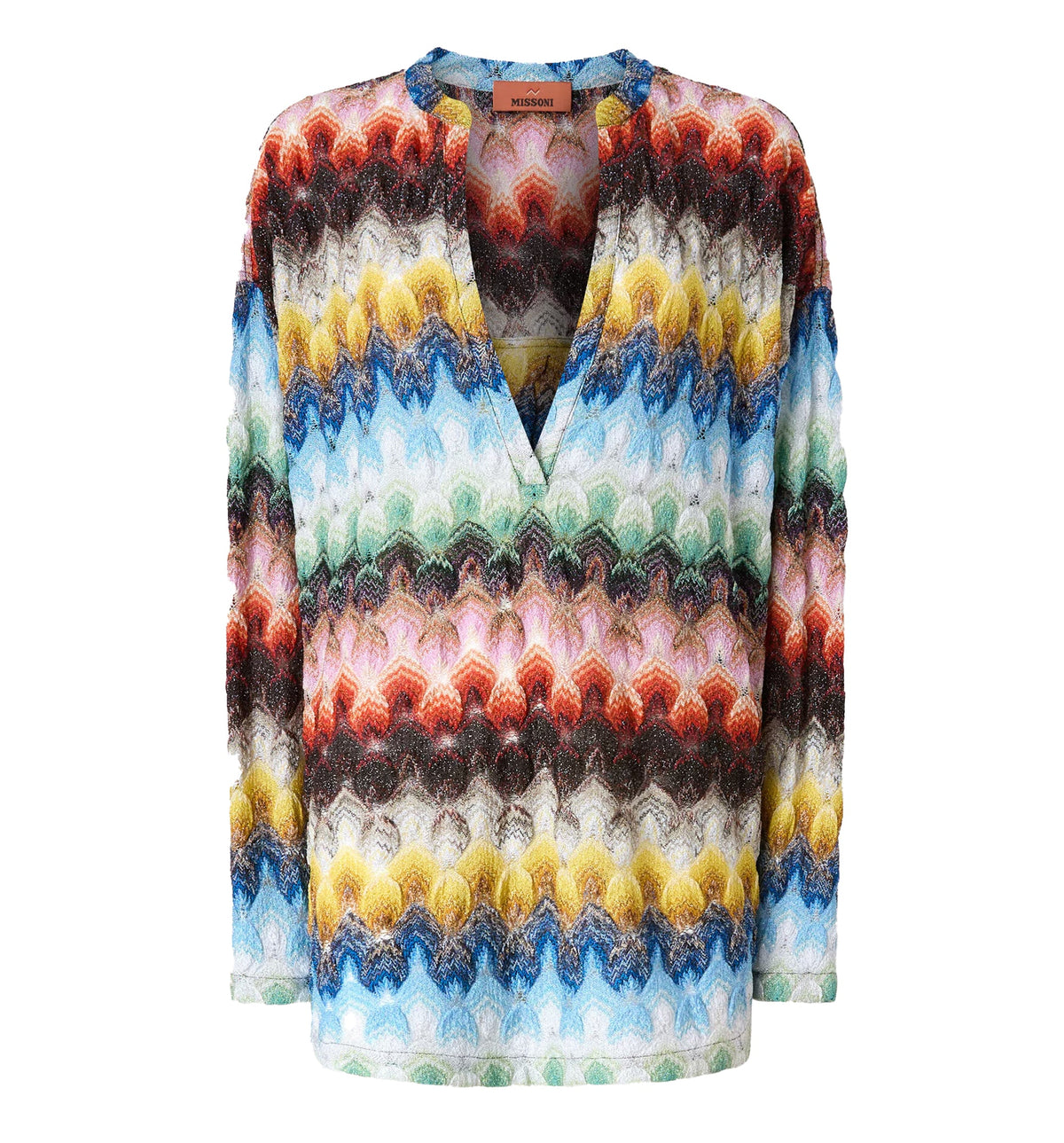 Oversized Blouse With Deep V-Neckline