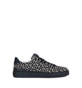 B-Court trainers in leather and Monogram jacquard