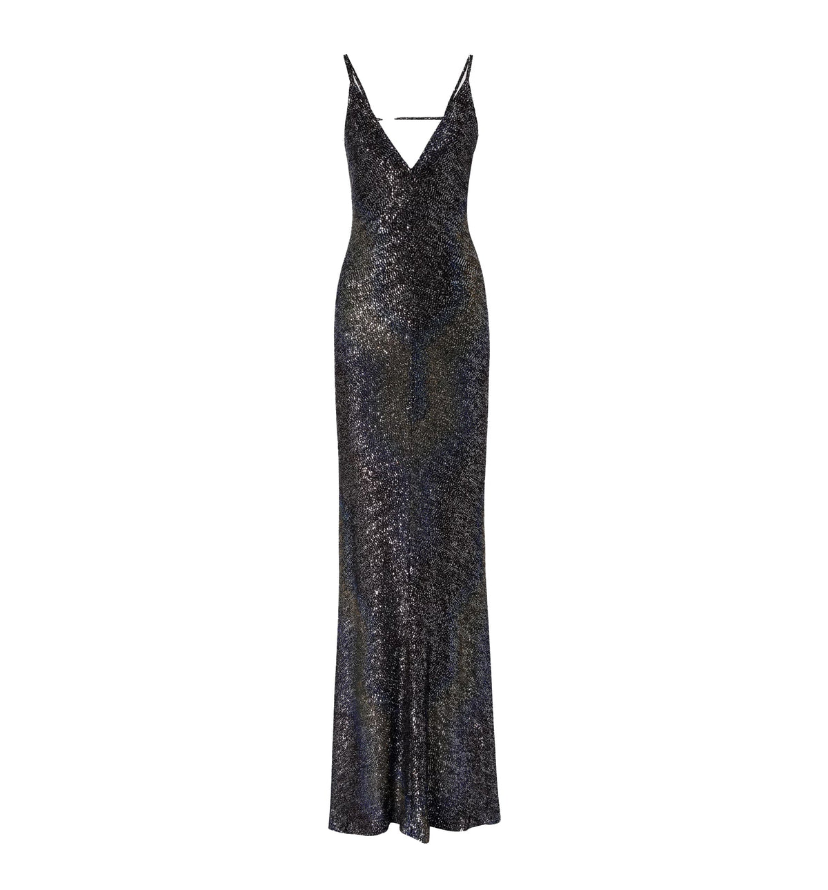 Long dégradé knit dress with sequins