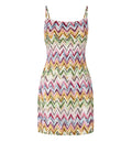 Mini Dress In Stretch Viscose With Lace And Zigzag Motif