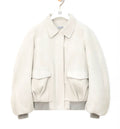 Bomber Jacket In Suede Goatskin