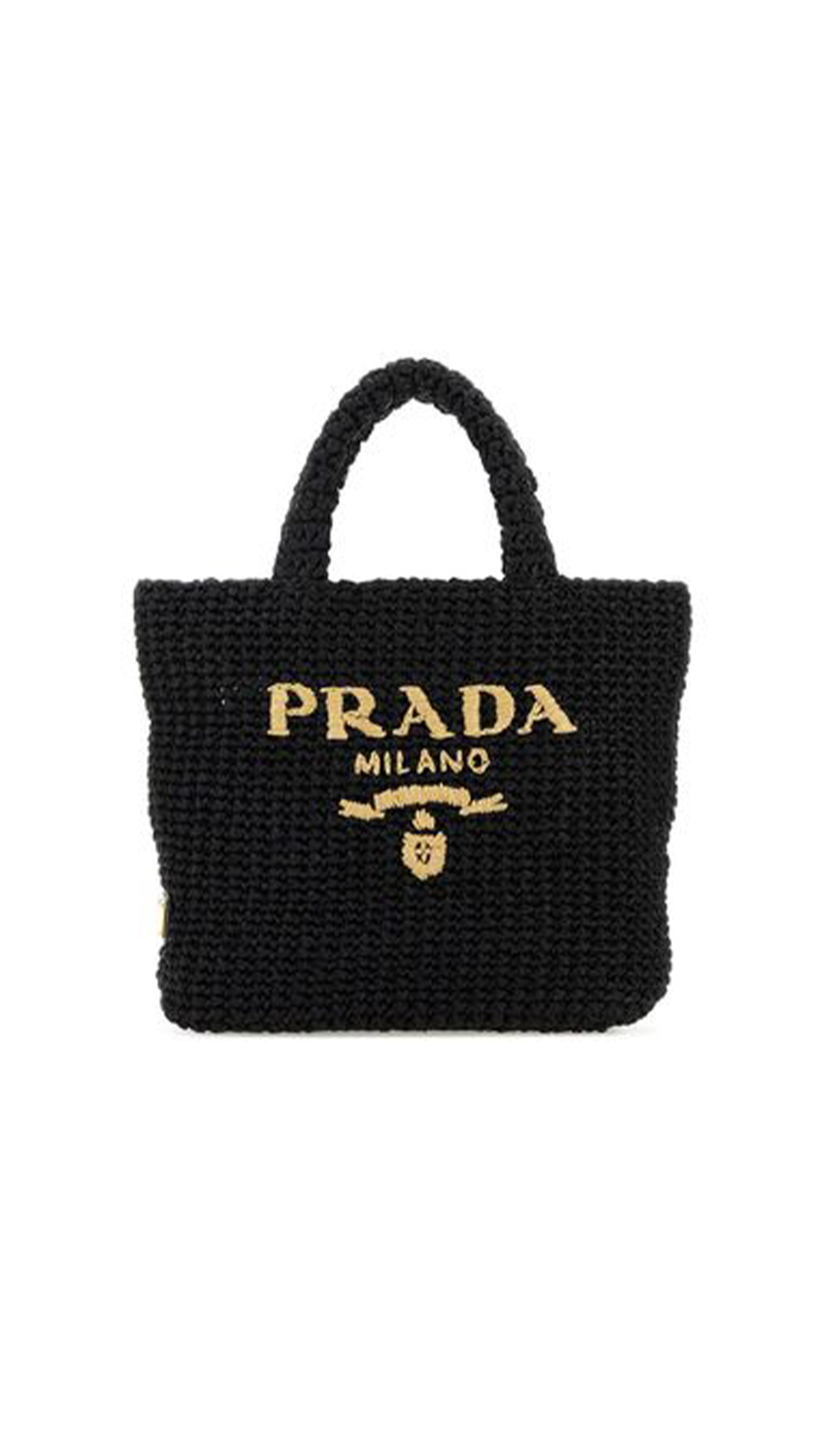 Small Crochet Tote Bag - Black/Natural